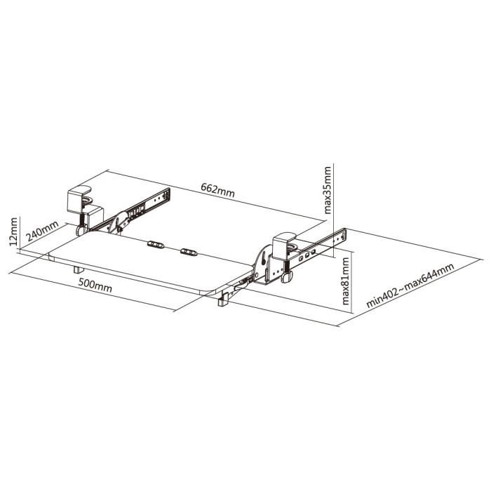 Підставка для клавіатури OfficePro KT135B Black (KT135B)