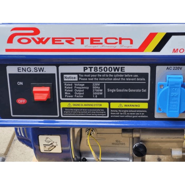 Генератор бензиновий 3 кВт Powertech PT8500WE (PT8500WE)