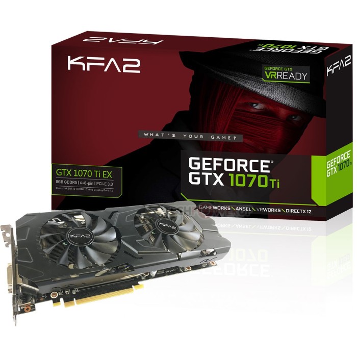 Відеокарта KFA2 GeForce GTX 1070 Ti 8Gb EX Black Edition GDDR5 (KFA2 GTX 1070 Ti EX)