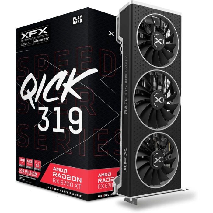 Відеокарта XFX SPEEDSTER QICK319 AMD Radeon RX 6700 XT Black 12GB GDDR6 (RX-67XTYP VD.0)