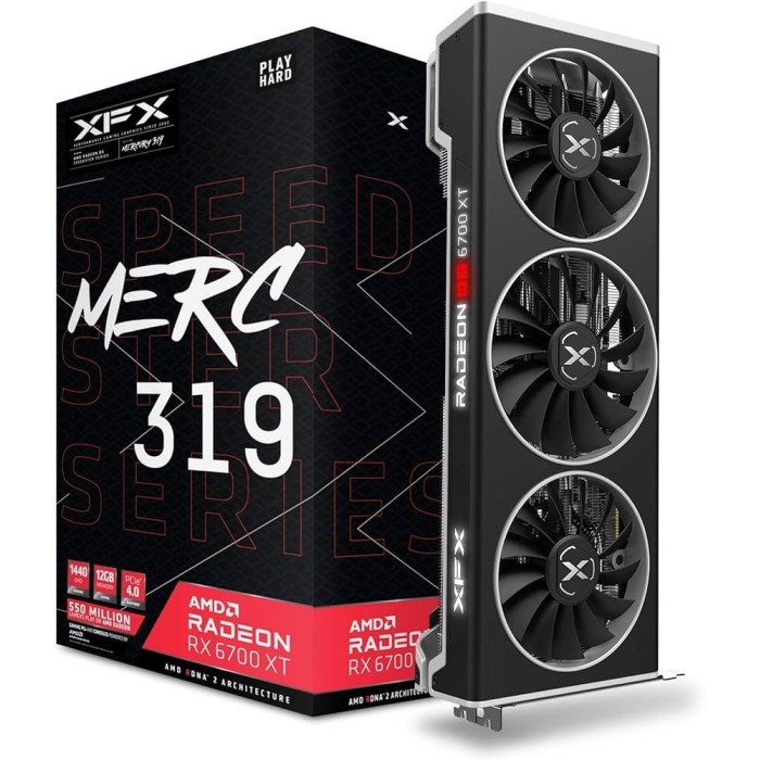 Відеокарта XFX SPEEDSTER MERC319 AMD Radeon RX 6700 XT Black 12GB GDDR6 (XFX) (RX-67XTYT VE.1)
