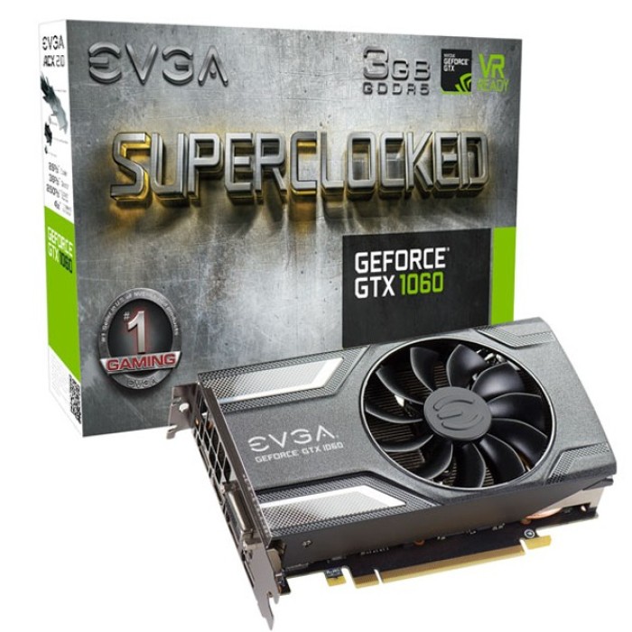 Відеокарта EVGA GeForce GTX 1060 3GB GAMING GDDR5 (03G-P4-6160-KR)