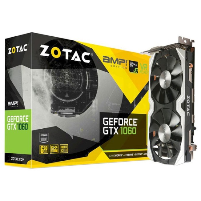 Відеокарта Zotac GeForce GTX 1060 AMP Edition 6GB GDDR5 (ZT-P10600B-10M) Б/в