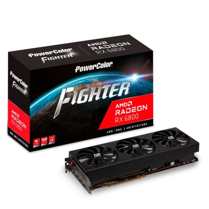 Відеокарта PowerColor Radeon RX 6800 Fighter 16GB GDDR6 (AXRX 6800 16GBD6-3DH/OC)
