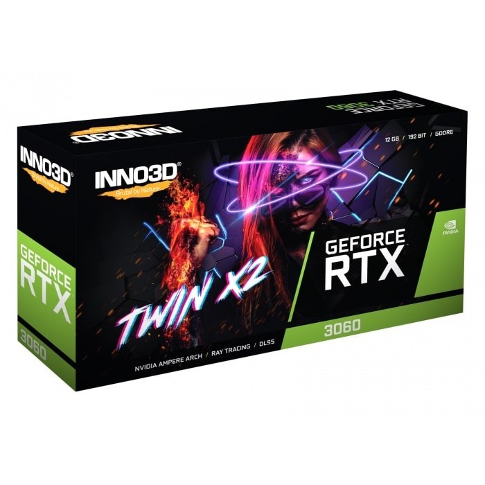 Відеокарта INNO3D GeForce RTX 3060 12GB GDDR6 Twin X2 (N30602-12D6-119032AH)