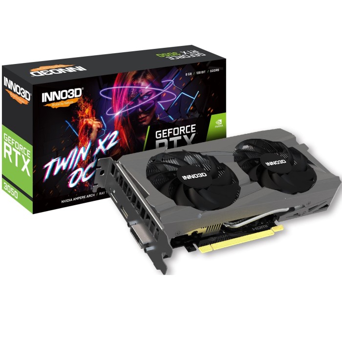Відеокарта INNO3D GeForce RTX 3050 8GB GDDR6 Twin X2 OC V2 (N30502-08D6X-1711VA41)