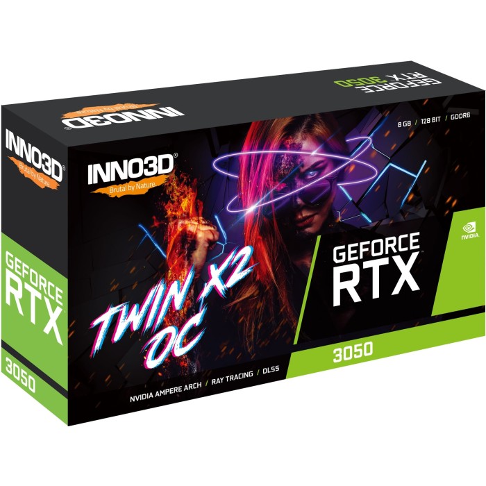 Відеокарта INNO3D GeForce RTX 3050 8GB GDDR6 Twin X2 OC V2 (N30502-08D6X-1711VA41)