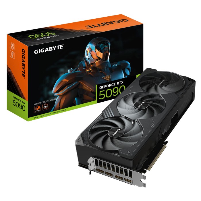 Відеокарта GIGABYTE GeForce RTX 5090 32GB GDDR7 WINDFORCE OC (GV-N5090WF3OC-32GD)