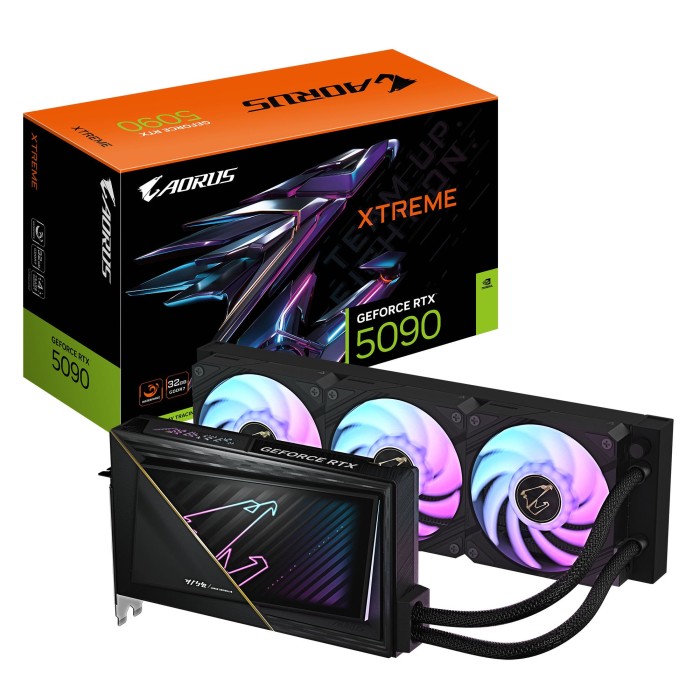Відеокарта GIGABYTE GeForce RTX 5090 32GB GDDR7 AORUS XTREME WATERFORCE (GV-N5090AORUSX_W-32GD)